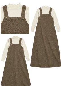 Tweed Pinafore Dress & Turtle Neck Top