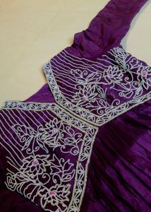 Purple Embroidered Nyra cut suit