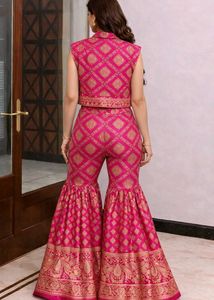 Stunning Pink Brocade Kurta Set