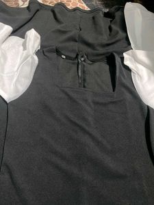 Black Long Dress with puffy sleeves