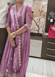 Beautiful Light Purple Anarkali 3 pc set