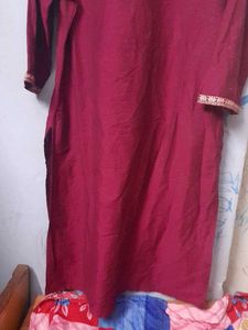 Elegant Maroon Embroidered Kurti