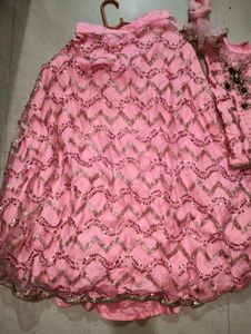 Pink Sequin Lehenga Choli for Girls