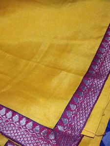 Vibrant Yellow Saree with Ornate Border