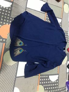 blue office top  and earrings  free