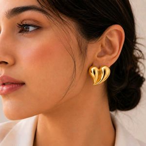 Chic Gold Heart Earrings
