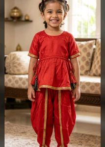 Beautiful Red Kurta Set with Dhoti Pants
