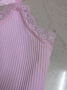 Kawaii Gyaru Cute Pink Ribbed Mini Dress