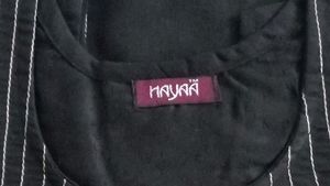 Stylish Black Kurti with Pink Accents