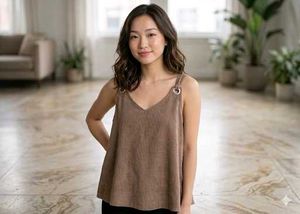 Chic Brown V-Neck Camisole Top