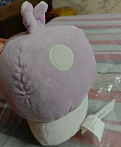 miniso cute lavender Mushroom plushie with bunny e