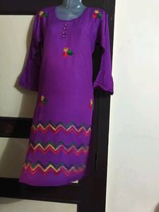 Purple Embroidered Tunic