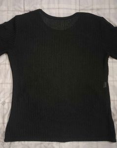 Elegant Black Lace Short Sleeve Top