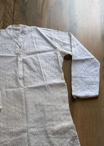 Men's White Chikankari Kurta