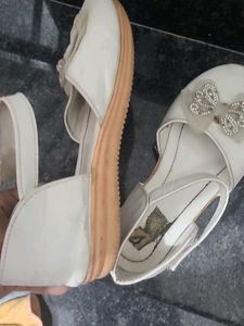 White Sandals with Bow Detail