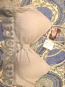 Comfortable Ribbed Bralette with Lace Trim