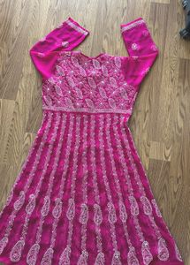 Stunning Magenta Chikankari Kurta