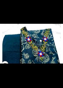 (new)free shipping Embroidered Teal Kurta Sets