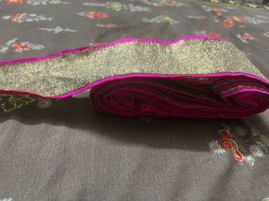 Vibrant Pink &amp; Gold Border lace