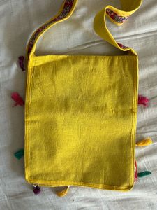 Vibrant Yellow Embroidered Purse