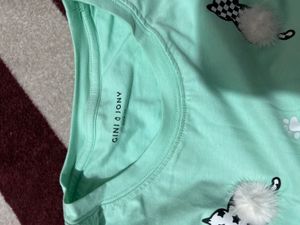 Mint Green Cat Print Top