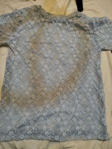 Powder Blue Lacey Top