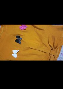 Cute Orange Butterfly Sleeve Top