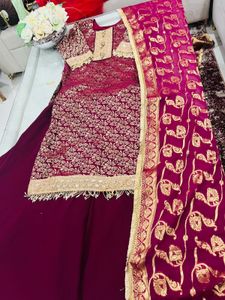 Elegant new Maroon sharara Set