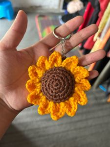 Crocheted Flower Keychains (Set of 2)