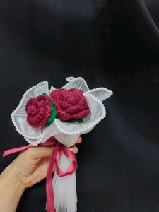 Handmade Crochet Rose Flower Bouquet 🌹
