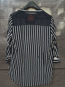 Chic Striped Top with Lace Detail