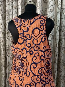 Orange Floral Print Sleeveless Top