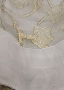 Grey Saree With Golden Zari Work