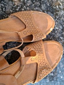 Ziano Tan Laser-Cut Sandals