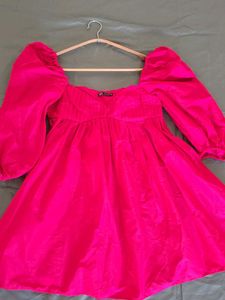 Zara Pink Puff Sleeve Dress