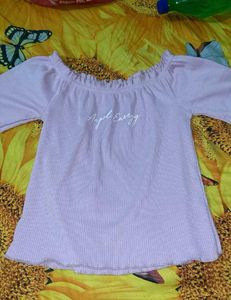 Cute Off-Shoulder "Angel Energy" Top
