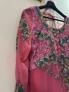 Elegant Pink Anarkali Kurta Set
