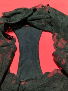 M&amp;S Black Lace Brief Panty