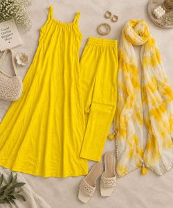 Yellow Kurti set with dupatta🌼🐝
