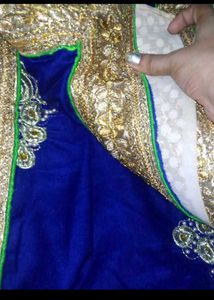 Royal Blue Embellished Saree