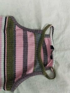 Colorful Striped Halter Neck Crop Top