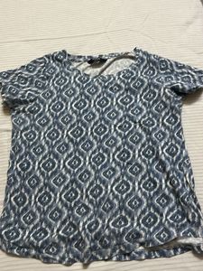 Blue Geometric Print T-Shirt