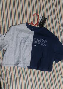 Roadster Blue And Grey Top