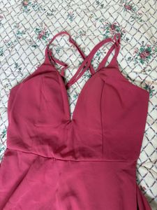 Chic Pink Fit and Flare Dress