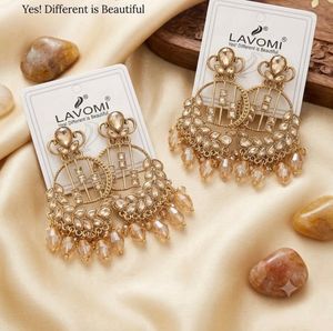 Elegant Gold Toned Jhumka Earrings