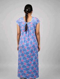 Blue Floral Print Nightgown