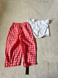 Gingham Pants and White crop top