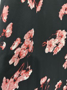 Black dress with pink floral print