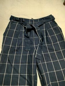Checkered High-Waisted Pants