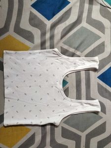 Cute Floral Print White Tank Top